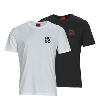 Clothing Men short-sleeved t-shirts HUGO HUGO-Dimento Black / White