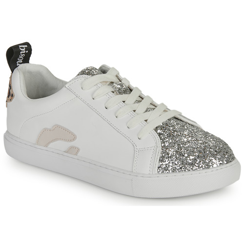 Shoes Women Low top trainers Bons baisers de Paname BETTYS ROSE GLITTER SILVER White / Silver