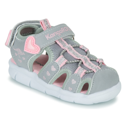 Shoes Girl Sports sandals Kangaroos K-Mini Grey / Pink