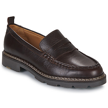 Shoes Men Loafers Pellet MILO Veal / Seed / Pull / Cup / Chocolate
