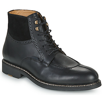 Shoes Men Mid boots Pellet ROLAND Veal / Black / Velvet / Black