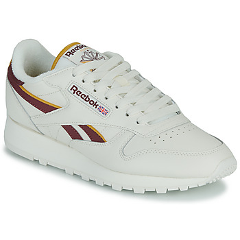 Shoes Low top trainers Reebok Classic CLASSIC LEATHER White / Bordeaux / Yellow