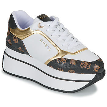 Shoes Women Low top trainers Guess CAMRIO White / Black / Brown