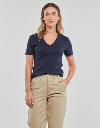 Jeans Spartoo Calvin V-NECK Free - short-sleeved ! Women - MONOLOGO Klein t-shirts delivery Clothing TEE Black NET | SLIM