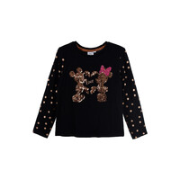 Clothing Girl Long sleeved shirts TEAM HEROES  T SHIRT MINNIE MOUSE Black