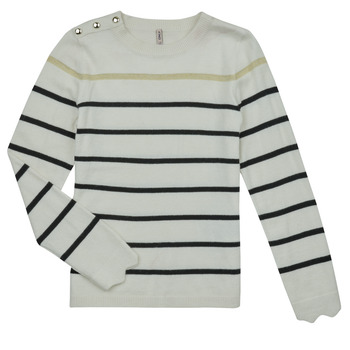 Clothing Girl jumpers Only KOGELISA LS BUTTON O-NECK CS KNT White