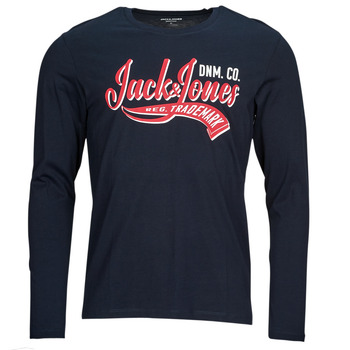 Clothing Men Long sleeved shirts Jack & Jones JJELOGO TEE LS O-NECK 2 COL AW23 SN Marine