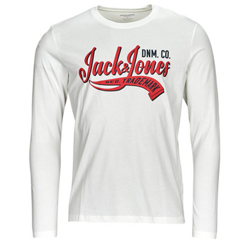 Clothing Men Long sleeved shirts Jack & Jones JJELOGO TEE LS O-NECK 2 COL AW23 SN White