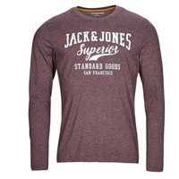 Clothing Men Long sleeved shirts Jack & Jones JJLOGO TEE LS O-NECK 1 COL MEL Bordeaux
