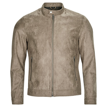 Clothing Men Leather jackets / Imitation le Jack & Jones JJEROCKY CLEAN JACKET Beige