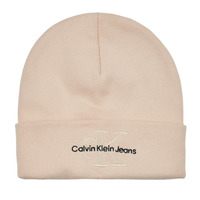 Clothes accessories Women hats Calvin Klein Jeans MONOLOGO EMBRO BEANIE Beige