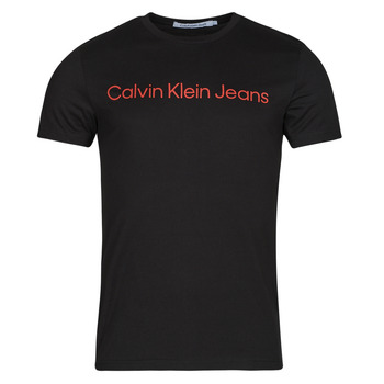 Clothing Men short-sleeved t-shirts Calvin Klein Jeans CORE INSTITUTIONAL LOGO SLIM TEE Black / Red