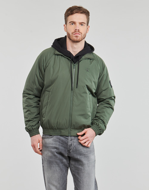 Calvin Klein Jeans PADDED HARRINGTON Green - Free delivery | Spartoo NET !  - Clothing Blouses Men