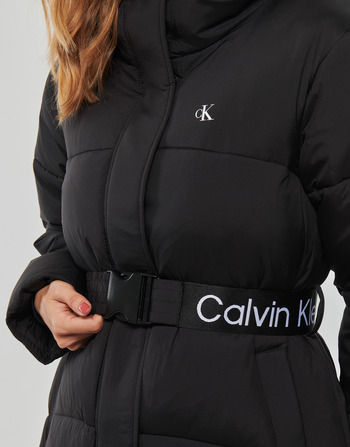 Calvin Klein Jeans LOGO BELT LONG PUFFER Black