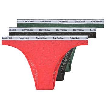 Underwear Women G-strings / Thongs Calvin Klein Jeans BRAZILLIAN X3 Red / Black / Green