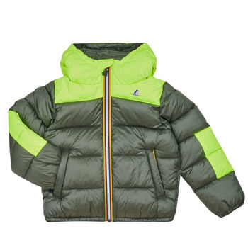Clothing Children Duffel coats K-Way LE VRAI PETIT CLAUDE WARM Green / Yellow
