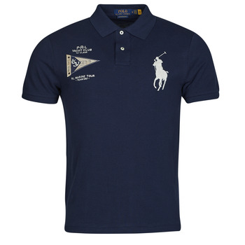 Clothing Men short-sleeved polo shirts Polo Ralph Lauren POLO AJUSTE DROIT EN COTON BASIC MESH Marine / Newport / Navy