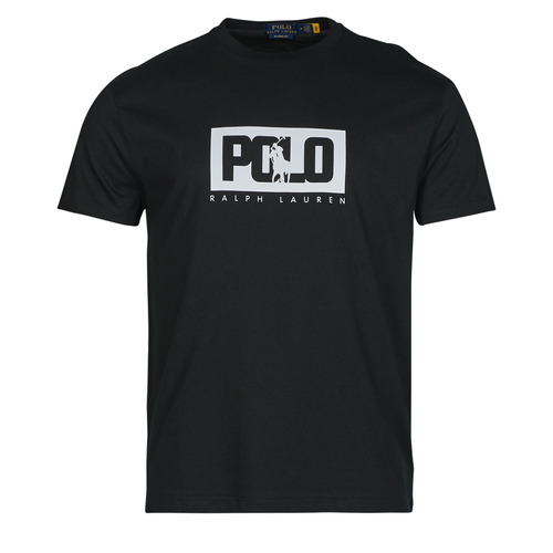 Clothing Men short-sleeved t-shirts Polo Ralph Lauren T-SHIRT AJUSTE EN COTON LOGO POLO RALPH LAUREN Black