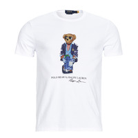 Clothing Men short-sleeved t-shirts Polo Ralph Lauren T-SHIRT AJUSTE EN COTON REGATTA BEAR White / White / Regatta / Bear