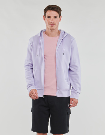 Clothing Men sweaters Polo Ralph Lauren SWEATSHIRT ZIPPE EN DOUBLE KNIT TECH Mauve / Flower / Purple