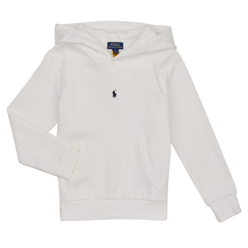 Polo Ralph Lauren LS HOODIE M2-KNIT White - Free delivery Spartoo NET ! - Clothing sweaters Child USD/$95.00