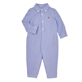 Clothing Boy Sleepsuits Polo Ralph Lauren SOLID CVRALL-ONE PIECE-COVERALL Blue / Sky