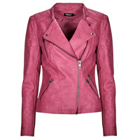 Clothing Women Leather jackets / Imitation le Only ONLAVA FAUX LEATHER BIKER OTW Pink