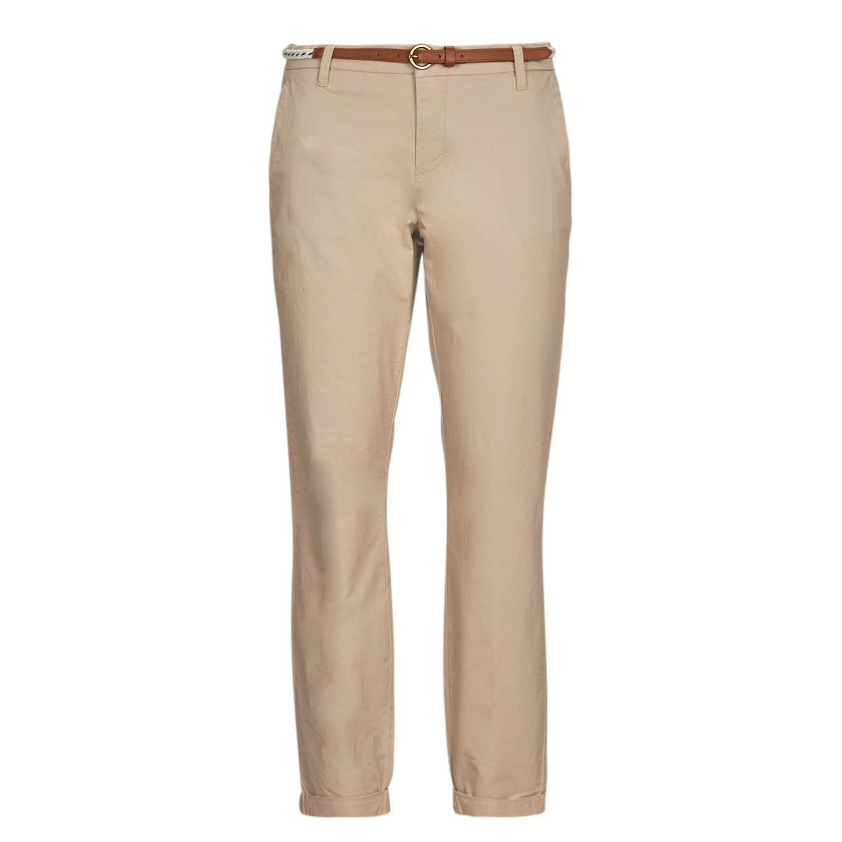 Only ONLBIANA COTTON BELT CHINO CC PNT Beige - Free delivery | Spartoo NET  ! - Clothing chinos Women