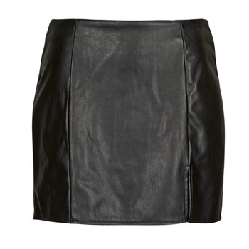 Clothing Women Skirts Only ONLLENI FAUX LEATHER SLIT SKIRT PNT Black