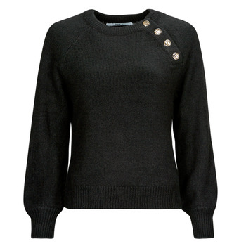 Clothing Women jumpers Only ONLEMMA LS BUTTON ONECK KNT Black