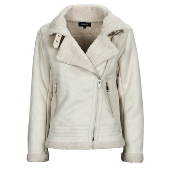 Clothing Women Leather jackets / Imitation le Only ONLNEWDIANA AVIATOR JACKET CC OTW Beige