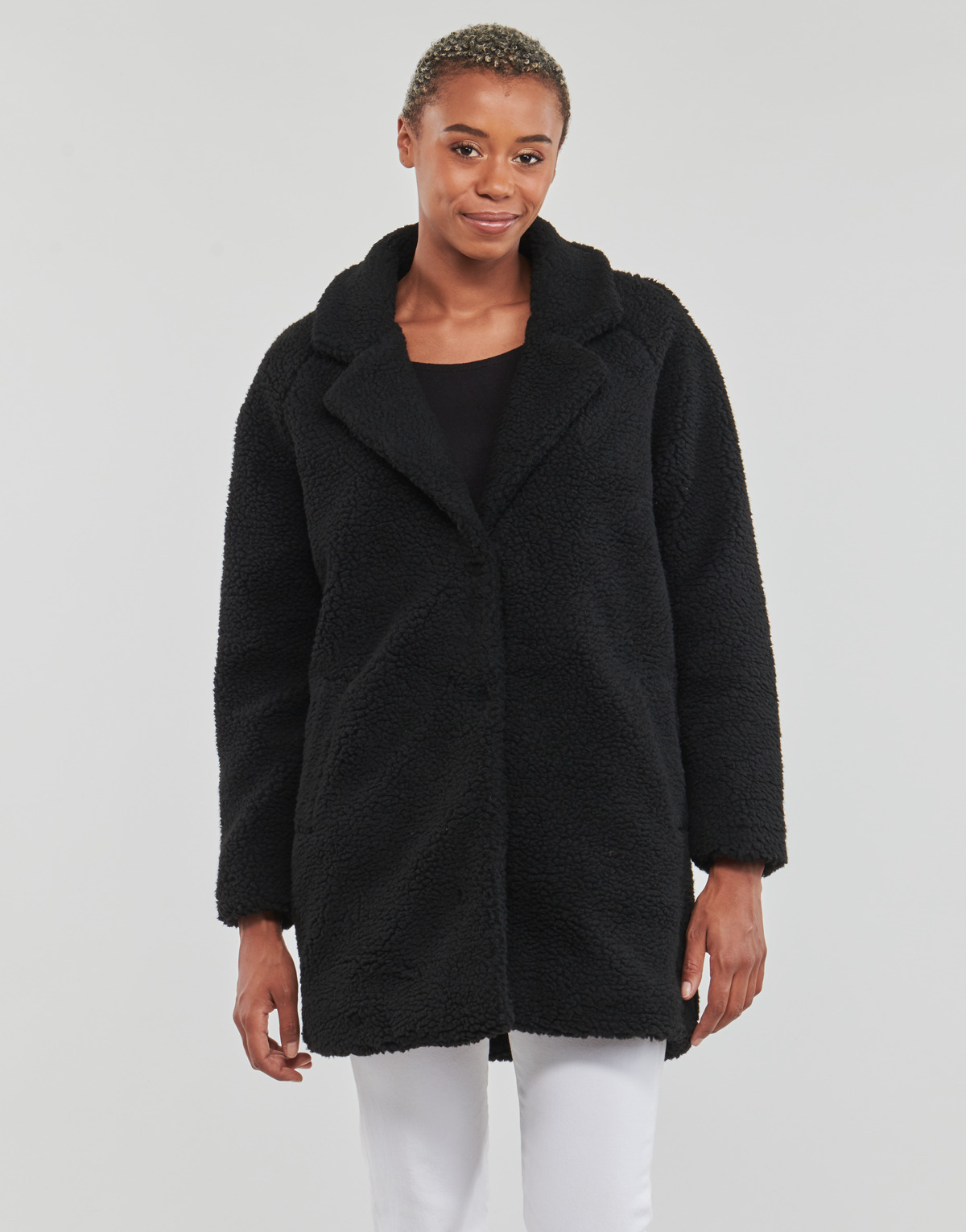 Clothing Women coats Only ONLNEWAURELIA SHERPA COAT CC OTW Black