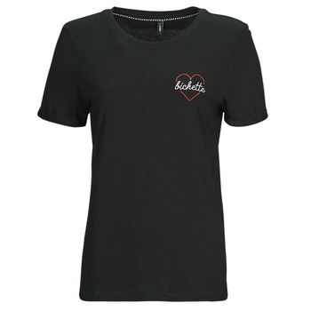 Clothing Women short-sleeved t-shirts Only ONLBEATE S/S HEART TOP CS JRS Black