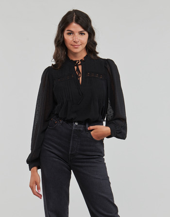 Clothing Women Blouses Only ONLMADONNA L/S TOP WVN Black