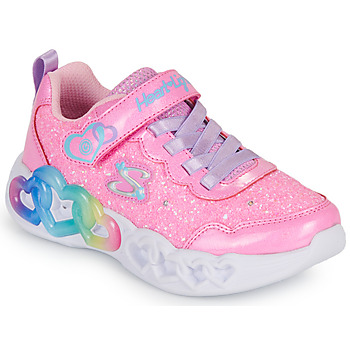 Shoes Girl Low top trainers Skechers INFINITE HEART LIGHTS Pink / Led