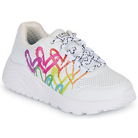 Shoes Girl Low top trainers Skechers UNO LITE White / Multicolour