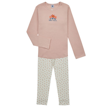 Clothing Girl Sleepsuits Petit Bateau LUNETTE Pink / White