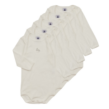 Clothing Children Sleepsuits Petit Bateau BODY US ML PACK X5 White