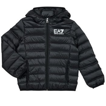 Clothing Boy Duffel coats Emporio Armani EA7 DOWN JACKET Black / White