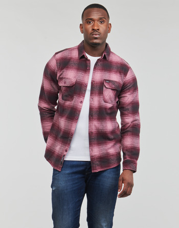 Clothing Men long-sleeved shirts Rip Curl COUNT FLANNEL SHIRT Pink / Bordeaux