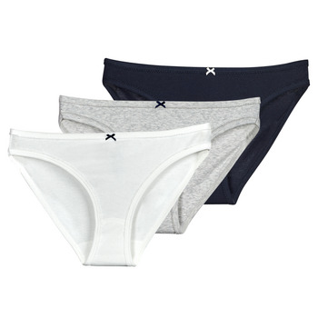 Underwear Women Knickers/panties Petit Bateau CULOTTES PETIT BATEAU PACK X3 White / Grey / Black