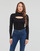 Clothing Women jumpers Guess LS RIB CUTOUT SWTER Black