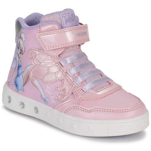 Geox J SKYLIN GIRL E Pink - Free delivery | Spartoo NET - Shoes High top trainers Child USD/$85.50