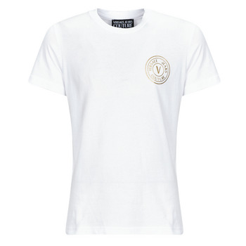 Clothing Men short-sleeved t-shirts Versace Jeans Couture GAHT06 White / Gold