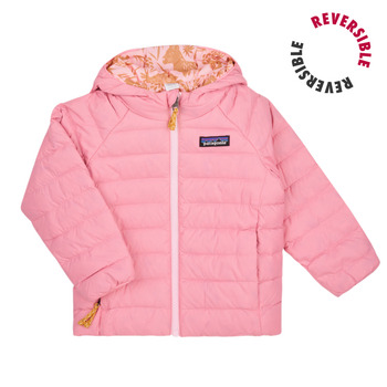 Clothing Girl Duffel coats Patagonia BABY REVERSIBLE DOWN SWEATER HOODY Pink