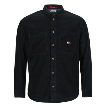 Clothing Men long-sleeved shirts Tommy Jeans TJM CASUAL CORDUROY OVERSHIRT Black