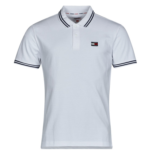 Tommy Jeans TJM CLSC Free short-sleeved Men polo shirts delivery NET - Spartoo ! - DETAIL | TIPPING White POLO Clothing