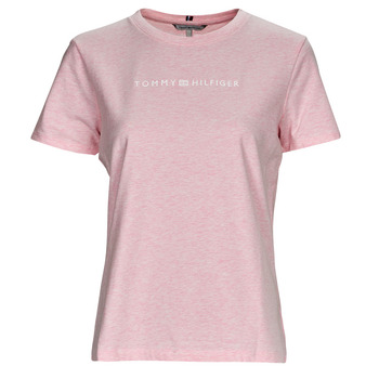 Clothing Women short-sleeved t-shirts Tommy Hilfiger REG FROSTED CORP LOGO C-NK SS Pink