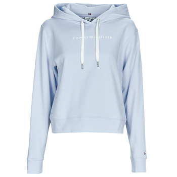 Clothing Women sweaters Tommy Hilfiger REG FROSTED CORP LOGO HOODIE Blue / Sky
