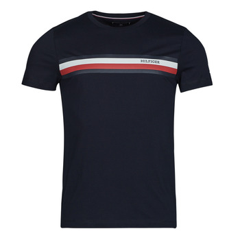 Clothing Men short-sleeved t-shirts Tommy Hilfiger RWB MONOTYPE CHEST STRIPE TEE Marine